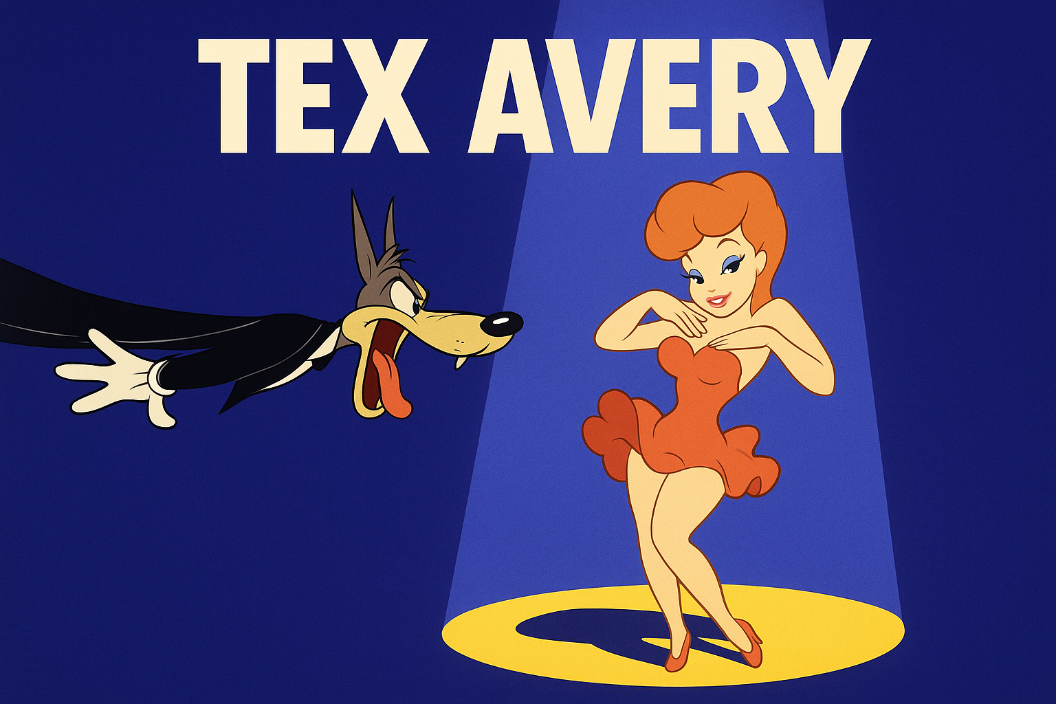 lobo olhando para chapeuzinho vermelho com os olhos arregalados